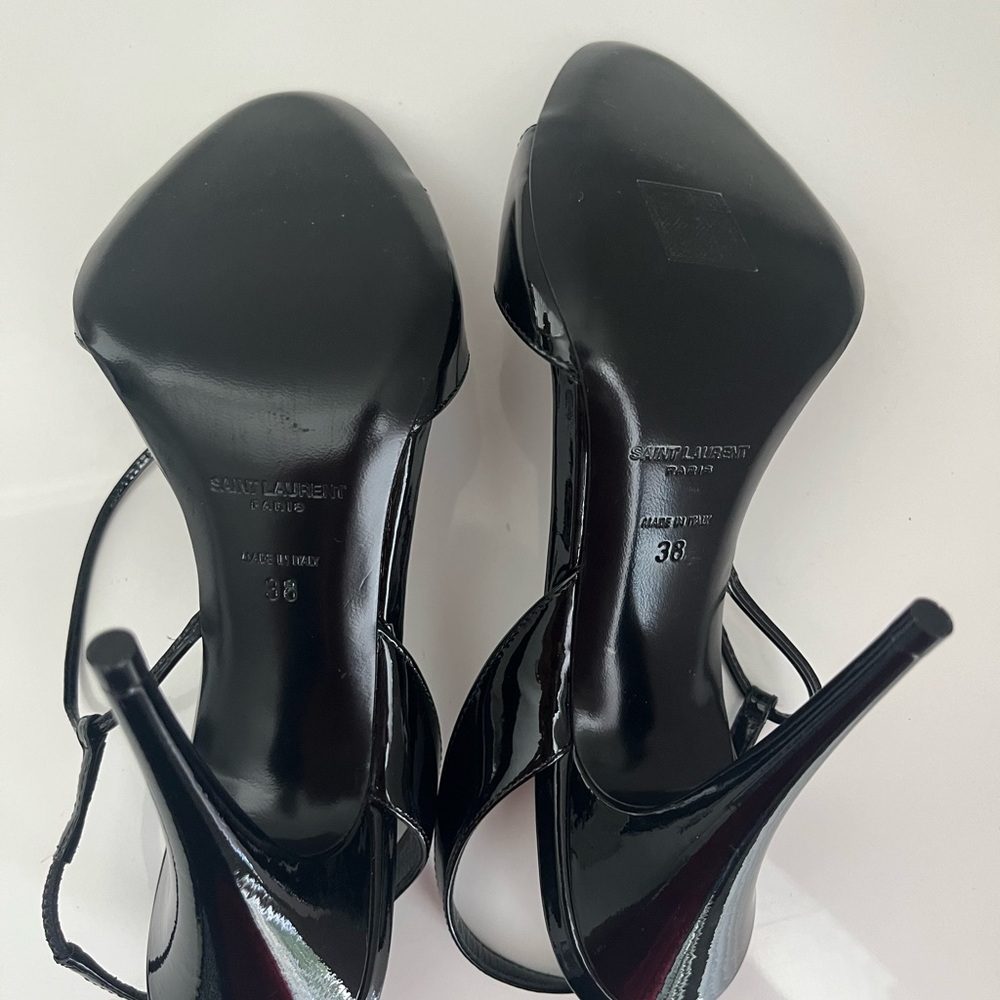 Saint Laurent Black Anouk Slingback Sandals Size 38 - Picture 5 of 7